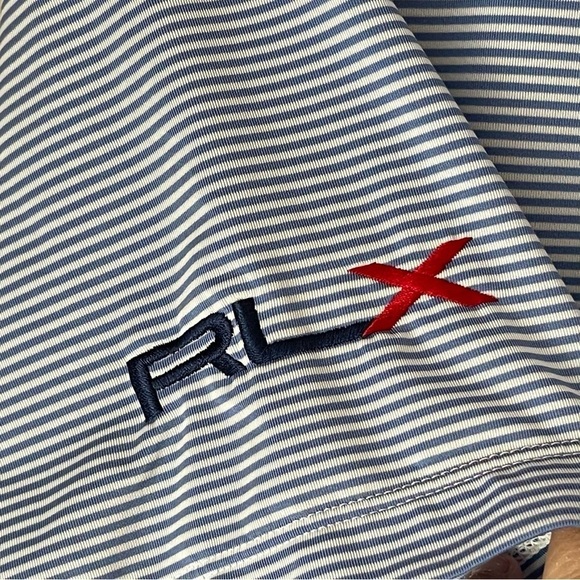 🔥 RLX Ralph Lauren Blue White Stripe Golf Polo S - Picture 8 of 8